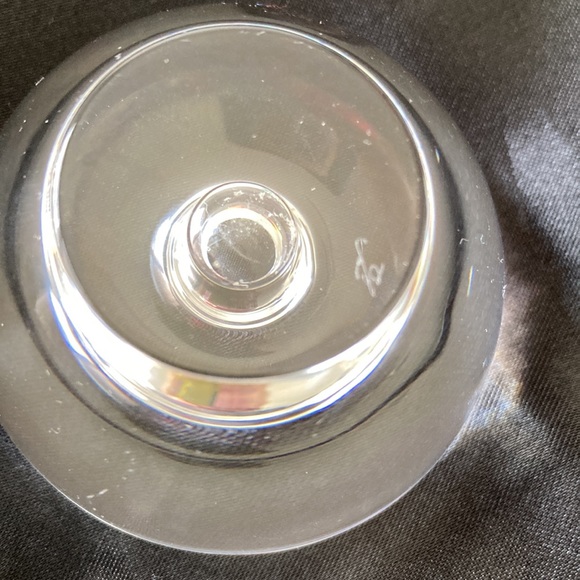 MCM 2 Solid Glass Candlestick Holders Round Clear Glass Numbered Candle Holders - Picture 12 of 12